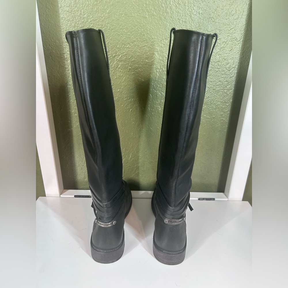 Frye knee high black belted leather pull on style riding boots Size 7.5 western - Picture 3 of 10